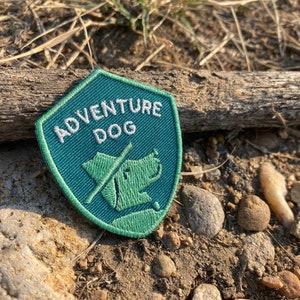 Mini Adventure Dog Patch - Iron on Explorer Embroidered Badge