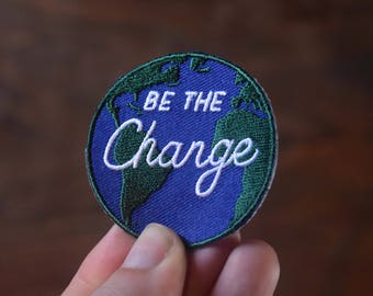 Mini Be the Change Patch - Gandhi Patch - World Peace - Iron-on Environmentalist Patch