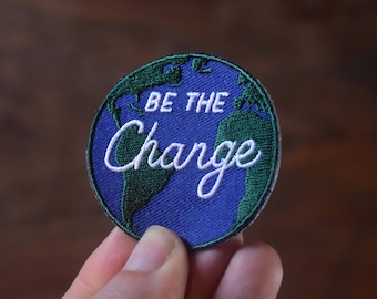 Mini Be the Change Patch - Gandhi Patch - World Peace - Iron-on Environmentalist Patch