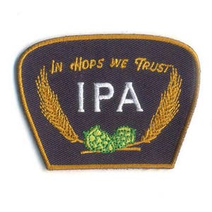 Craft Beer Patch - I Love IPA - Iron on Embroidered Badge Gift for Him or Her Patches