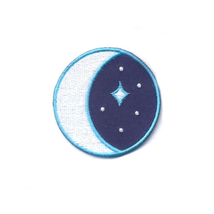 Stargazer Patch - Glow in the dark Iron-on Outer Space Moon and Star Patches
