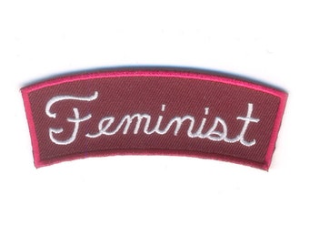 Feministischer Aufnäher - rot und weiß Frauenrechte Fürsprecher Aufnäher - Feminismus