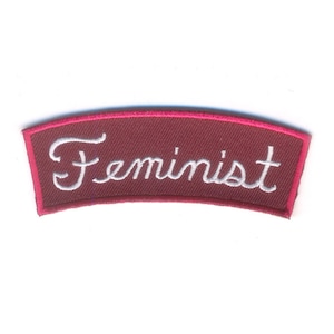 Feminist Patch - Red and White Women's Rights Advocate Iron on Patch - Feminism