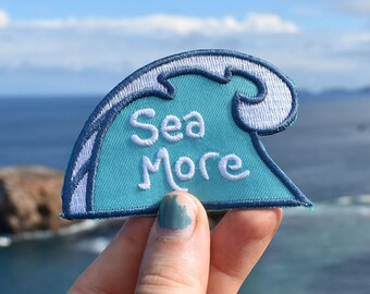 Sea More Patch - Iron-on Surfer Badge - Ocean backpack patches