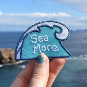 Sea More Patch - Iron-on Surfer Badge - Ocean backpack patches