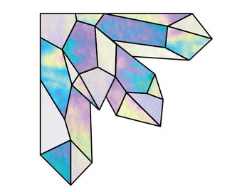 Crystal Corner Hobby License Beginner to Intermediate Stained Glass Pattern - Tiffany Style - Digital PDF file - quartz or easy suncatcher