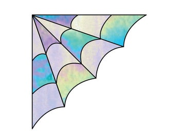 Spider Web Corner Hobby License Beginner to Intermediate Stained Glass Pattern - Tiffany Style - Digital PDF file - easy suncatcher