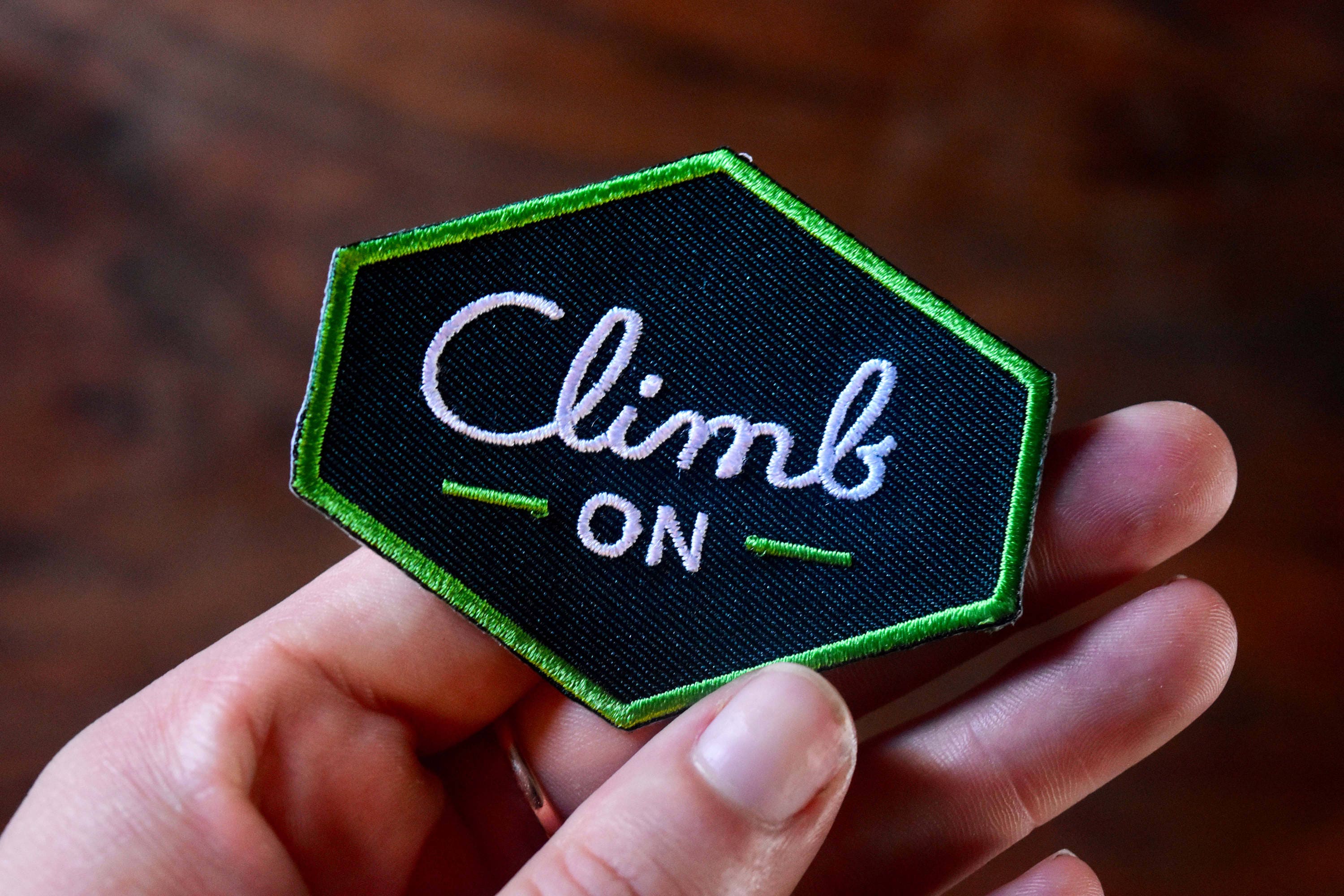 Climb on Patch Rock Climbing Iron-on Patches Explore Your - Etsy