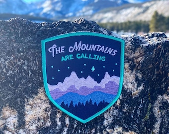 The Mountains are Calling Landscape Patch - Iron on Explorer Embroidered Badge