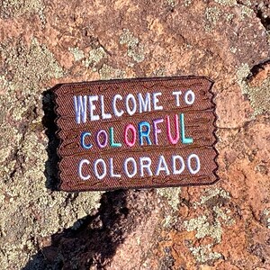 Red Rocks Colorado Welcome Sign Colorful Colorado Welcome Sign - Welcome to the Rocky Mountains Patch ...