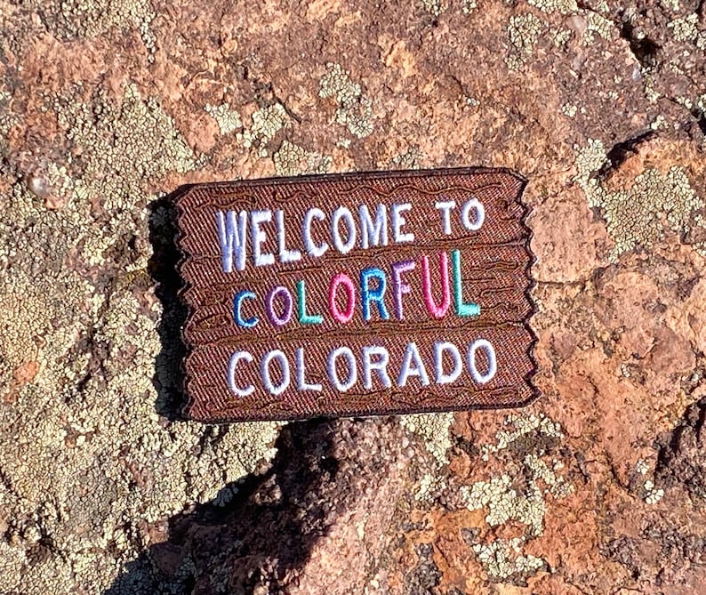 Colorful Colorado Welcome Sign Welcome to the Rocky Mountains Patch Adventure Awaits 3 x 2 Iron on Explorer Embroidered Badge image 9