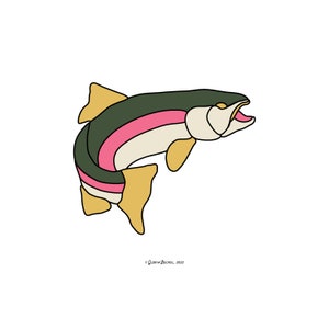 Rainbow Trout Hobby License Beginner to Intermediate Stained Glass Pattern Digital PDF file jumping fish decoration suncatcher download image 2