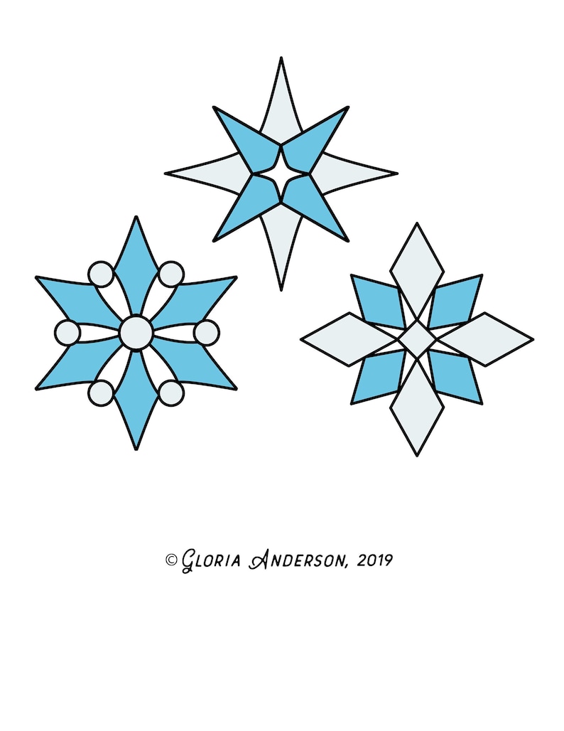 Beginner to Intermediate Stained Glass Pattern Snowflake | Etsy