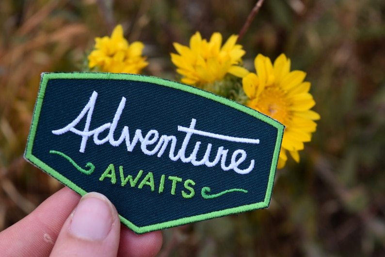 Adventure Awaits Patch Iron on Explorer Embroidered Badge image 2