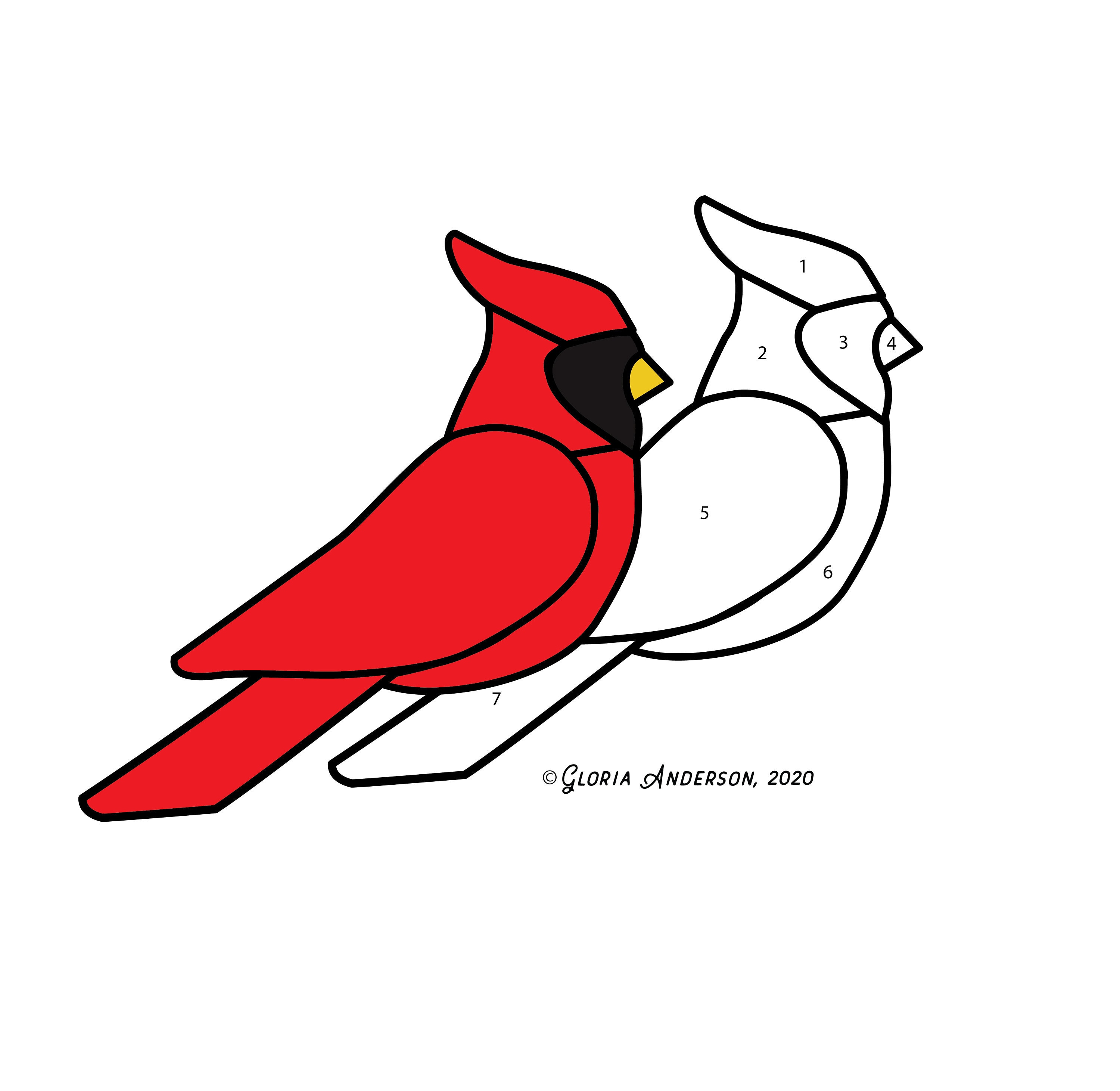 Cardinal Hobby License Beginner Stained Glass Pattern Etsy