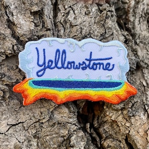 Yellowstone Prismatic Pools Patch - Iron on or Sew on Explorer Embroidered Badge