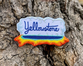 Yellowstone Prismatic Pools Patch - Iron on or Sew on Explorer Embroidered Badge