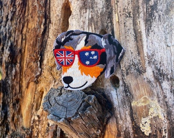 Awesome Aussie Adventure Dog Patch - Iron on Explorer Embroidered Badge
