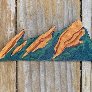 Flatirons Boulder - Red Rocks Foothill Mountains Patch - Colorado 5" x 2" Large Iron on Explorer Embroidered Badge