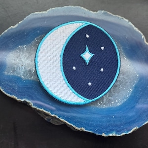 Stargazer Patch - Glow in the dark Iron-on Outer Space Moon and Star Patches