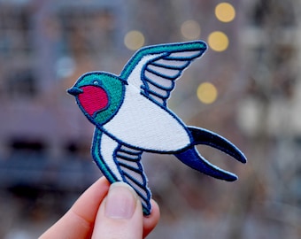 Cute Swallow Patch - Iron on Sailor's Good luck Charm