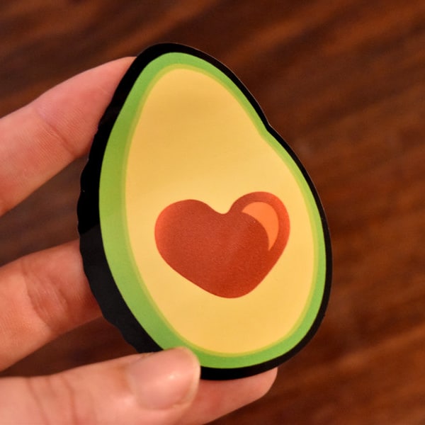 Avocado Vinyl Sticker - I Love Avocados - Heart Laptop Sticker or Car Bumper Decal