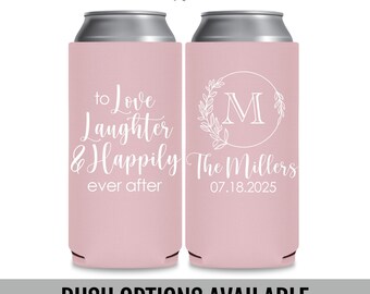 Fairytale Bridal Shower Slim Can Coolers, Happily Ever After Engagement Party Favors, Personalized
