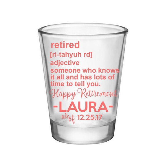 36x Personalized Retirement Party Favors 1.75oz Shot Glasses Etsy