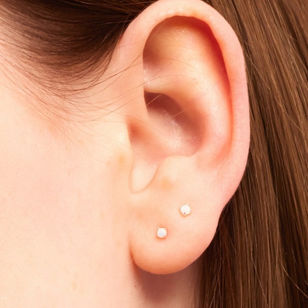 Tiny Opal Stud Earrings, Small Opal Stud Earrings, Tiny Stud Earrings, Small Stud Earrings, Tiny Earrings, Tiny Studs, Stud Earrings, SE6
