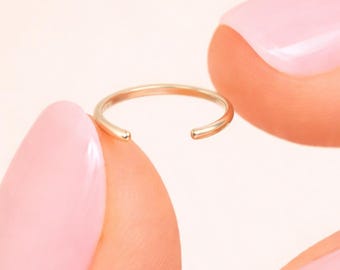 Dainty Minimalist Ear Cuff, 14K Gold Filled Ear Cuff, Thin Gold No Piercing Ear Cuff, Faux Cartilage Helix Ear Cuff Jewelry