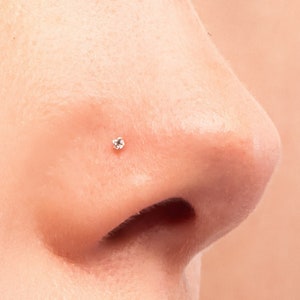 Teeny Tiny 1mm CZ Sterling Silver Nose Stud, Nose Ring, Silver Nose Stud, Sterling Nose Stud, 1mm Nose Stud, Tiny Nose Ring, Nose Stud, SN1