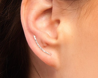 Silver Ear Climber, Silver Ear Cuff, Silver Ear Crawler, Silver Ear Pins, Silver Earrings, Minimalist Earrings, Ear Climber, Ear Cuff, SGCL2
