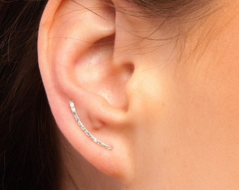 Silver Ear Climber, Silver Ear Cuff, Silver Ear Crawler, Silver Ear Pins, Silver Earrings, Minimalist Earrings, Ear Climber, Ear Cuff, SGCL2