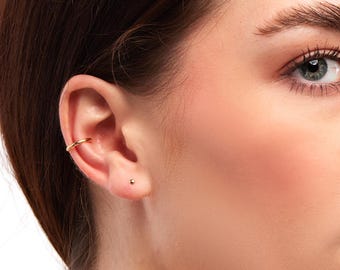 Dainty Minimalist Ear Cuff, 14K Gold Filled Ear Cuff, Thin Gold No Piercing Ear Cuff, Faux Cartilage Helix Ear Cuff Jewelry