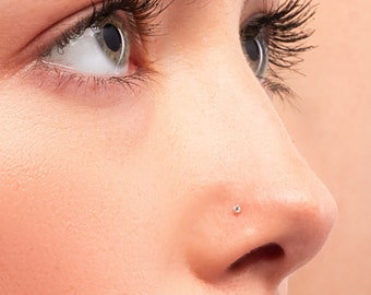 Teeny Tiny 1mm CZ Sterling Silver Nose Stud, Nose Ring, Silver Nose Stud, Sterling Nose Stud, 1mm Nose Stud, Tiny Nose Ring, Nose Stud, SN1