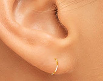Gold Hoop Earrings, Tiny Hoop Earrings, Thin Hoop Earrings, Gold Sleeper Hoops, Sleeper Hoops, Small Hoop Earrings, Small Hoops SGHP1