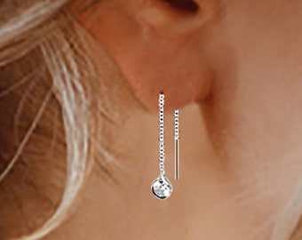 Silver Theader Earrings, Dangle Earring, Silver Threaders, Threader Earrings, Minimalist Earrings, Threaders
