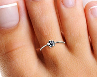 Silver Toe Ring, Flower Toe Ring, Silver Adjustable Toe Ring, Sterling Toe Ring, Toe Ring, Silver Ring, Tiny Toe Ring, Small Toe Ring, ST6