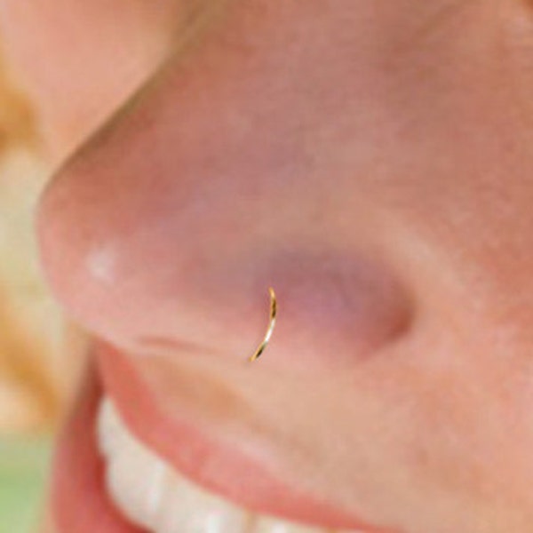 22 Gauge Gold Filled Nose Hoop, Tragus Hoop, Cartilage Hoop, Thin Nose Hoop, Gold Tragus Ring, Gold Cartilage Ring, SGHP1