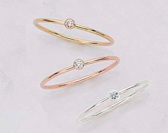 Thin Gold Ring, Tiny Gold Ring, Teeny Tiny Gold Ring, Gold Band Ring, Gold Stack Ring, Stackable Ring, Stacking Ring, Gold Band, Ring, SGR6