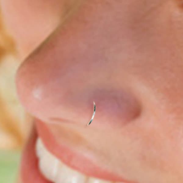 22 Gauge Sterling Silver Nose Hoop, Tragus Hoop, Cartilage Hoop, Thin Nose Hoop, Silver Tragus Ring, Silver Cartilage Ring, SGHP1