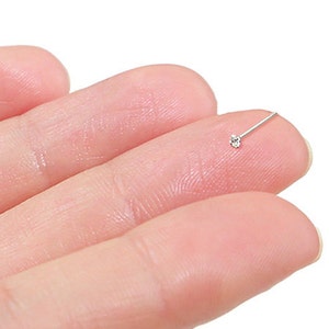 Teeny Tiny 1mm CZ Sterling Silver Nose Stud, Nose Ring, Silver Nose Stud, Sterling Nose Stud, 1mm Nose Stud, Tiny Nose Ring, Nose Stud, SN1 image 3