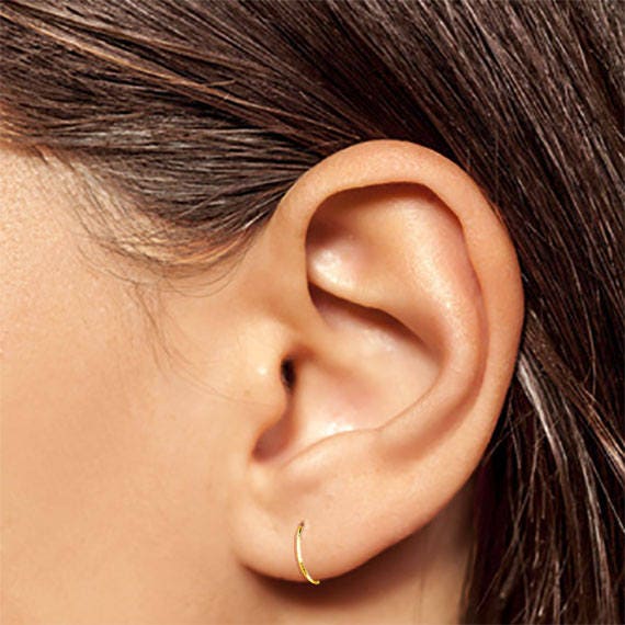 Thin 18K Gold Hoop Earrings | Mens Earrings - Twistedpendant