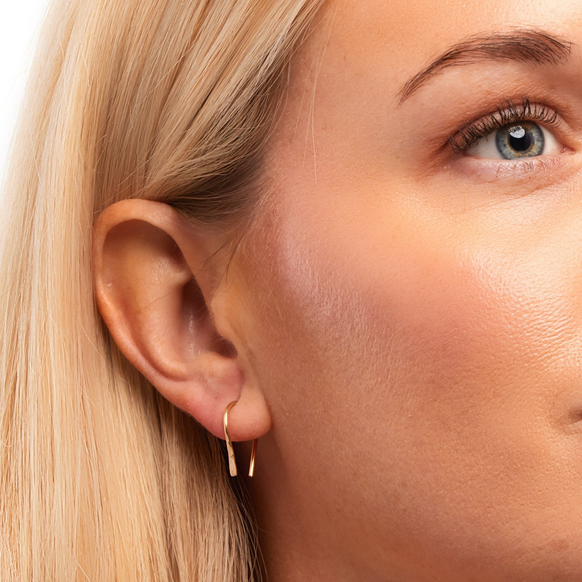 Gold Hoop Earrings Horseshoe Earrings Open Hoop Earrings Thin