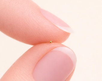 Tiny Gold Nose Stud 1mm Ball | Dainty Minimalist Gold Filled Nose Piercing Jewelry | Small Hypoallergenic Nose Ring | Micro Nose Bone