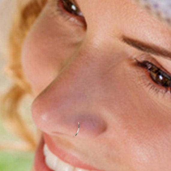 microfoon Stier salon Silver Nose Hoop Silver Nose Ring Thin Nose Hoop Small Nose - Etsy