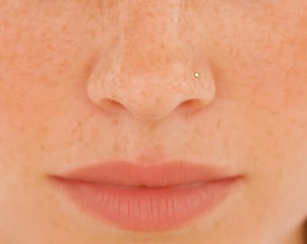 Tiny Gold Nose Stud, Tiny Nose Stud, Small Nose Stud, 1mm Nose Stud, Circle Nose Stud, Gold Nose Ring, Gold Filled Nose Stud, SGN3