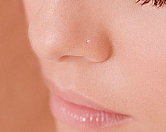 Tiny Sterling Silver Opal 1.8mm Nose Stud, Nose Ring, Silver Nose Stud, Opal Nose Ring, Sterling Nose Stud, Opal Nose Stud, Tiny Nose Ring