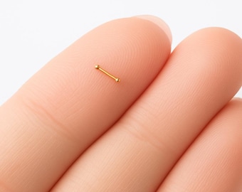 Tiny Gold Nose Stud 1mm Ball | Dainty Minimalist Gold Filled Nose Piercing Jewelry | Small Hypoallergenic Nose Ring | Micro Nose Bone