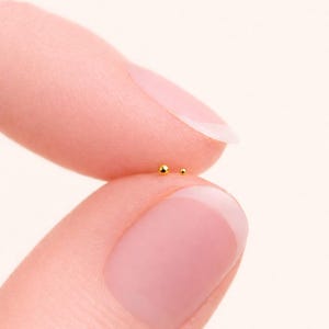 Tiny Gold Nose Stud 1mm Ball | Dainty Minimalist Gold Filled Nose Piercing Jewelry | Small Hypoallergenic Nose Ring | Micro Nose Bone